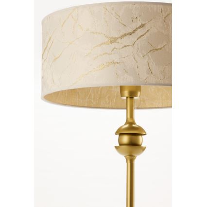 Jupiter 2112 - Lámpara de sobremesa KASZMIR 1xE27/15W/230V blanca/dorada/decoración de mármol