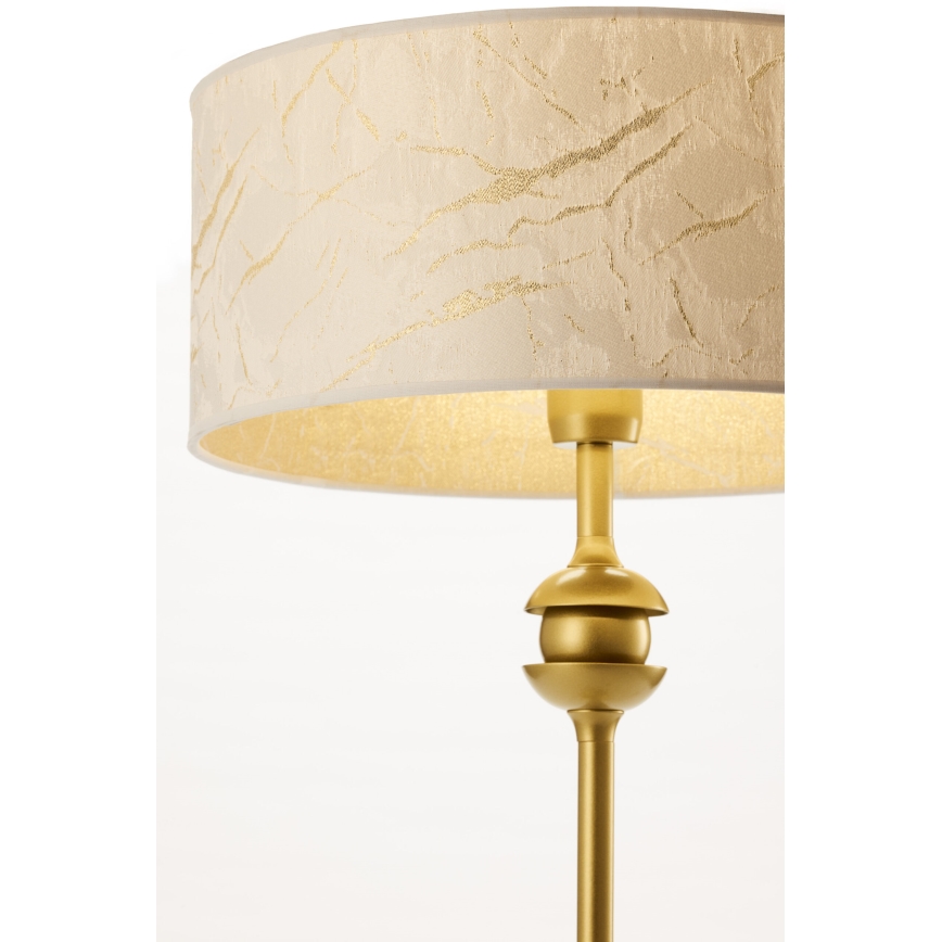Jupiter 2112 - Lámpara de sobremesa KASZMIR 1xE27/15W/230V blanca/dorada/decoración de mármol