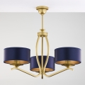 Jupiter 2113 - Lámpara colgante con varilla KASZMIR 3xE27/15W/230V azul/dorado