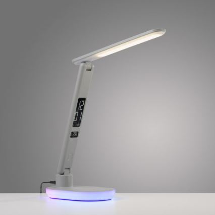 JUST LIGHT. 11018-16 - Lámpara de mesa táctil regulable LED RGBW con carga inalámbrica TINA LED/4W/230V blanca