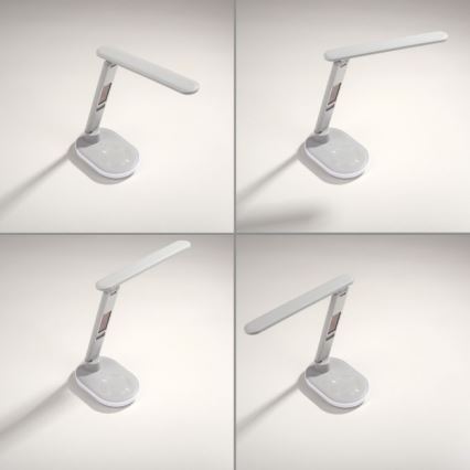 JUST LIGHT. 11018-16 - Lámpara de mesa táctil regulable LED RGBW con carga inalámbrica TINA LED/4W/230V blanca
