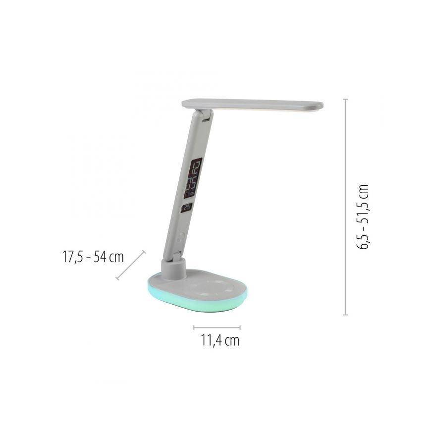 JUST LIGHT. 11018-16 - Lámpara de mesa táctil regulable LED RGBW con carga inalámbrica TINA LED/4W/230V blanca