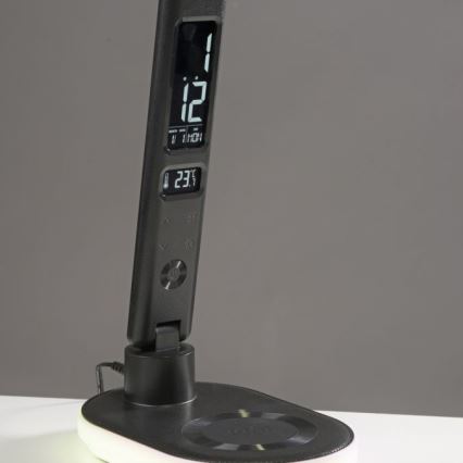 JUST LIGHT. 11018-18 - Lámpara de sobremesa táctil regulable LED RGBW con carga inalámbrica TINA LED/4W/230V, negra