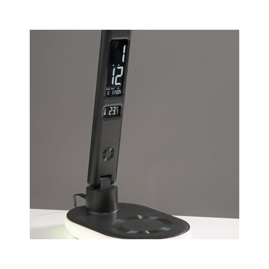 JUST LIGHT. 11018-18 - Lámpara de sobremesa táctil regulable LED RGBW con carga inalámbrica TINA LED/4W/230V, negra