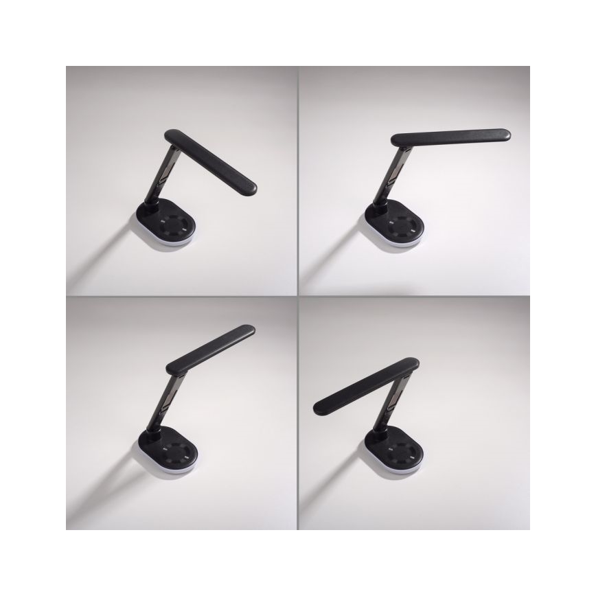 JUST LIGHT. 11018-18 - Lámpara de sobremesa táctil regulable LED RGBW con carga inalámbrica TINA LED/4W/230V, negra