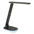 JUST LIGHT. 11018-18 - Lámpara de sobremesa táctil regulable LED RGBW con carga inalámbrica TINA LED/4W/230V, negra