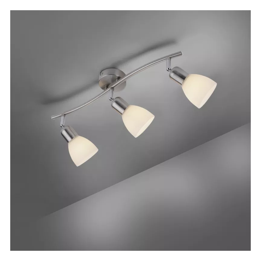 JUST LIGHT. 11953-55 - Foco KARO 3xE14/40W/230V cromo mate