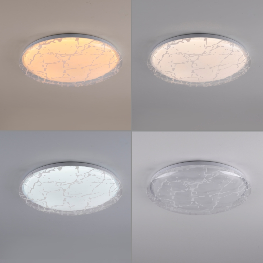 JUST LIGHT. 14008-16 - Lámpara de techo LED regulable ART PLAFO LED/20W/230V 2700-6500K diámetro 38 cm blanca + control remoto