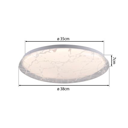 JUST LIGHT. 14008-16 - Lámpara de techo LED regulable ART PLAFO LED/20W/230V 2700-6500K diámetro 38 cm blanca + control remoto