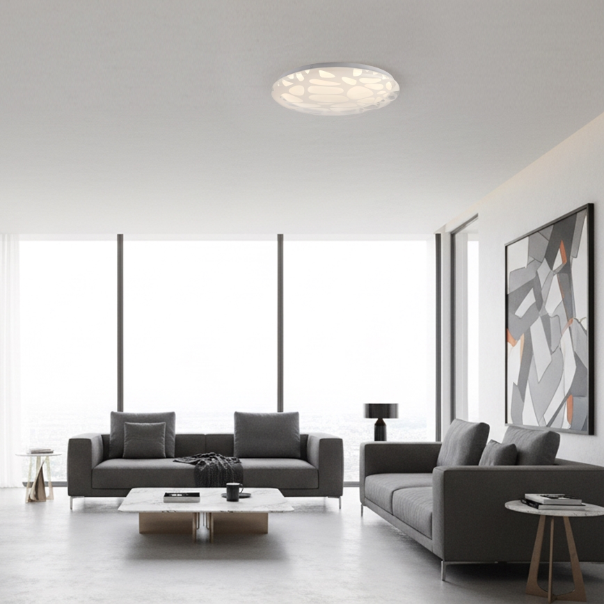 JUST LIGHT. 14009-16 - Plafón LED regulable ART PLAFO LED/20W/230V 2700-6500K Ø 38 cm blanco + mando a distancia