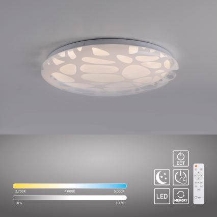 JUST LIGHT. 14009-16 - Plafón LED regulable ART PLAFO LED/20W/230V 2700-6500K Ø 38 cm blanco + mando a distancia