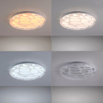JUST LIGHT. 14009-16 - Plafón LED regulable ART PLAFO LED/20W/230V 2700-6500K Ø 38 cm blanco + mando a distancia