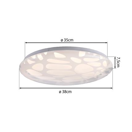 JUST LIGHT. 14009-16 - Plafón LED regulable ART PLAFO LED/20W/230V 2700-6500K Ø 38 cm blanco + mando a distancia