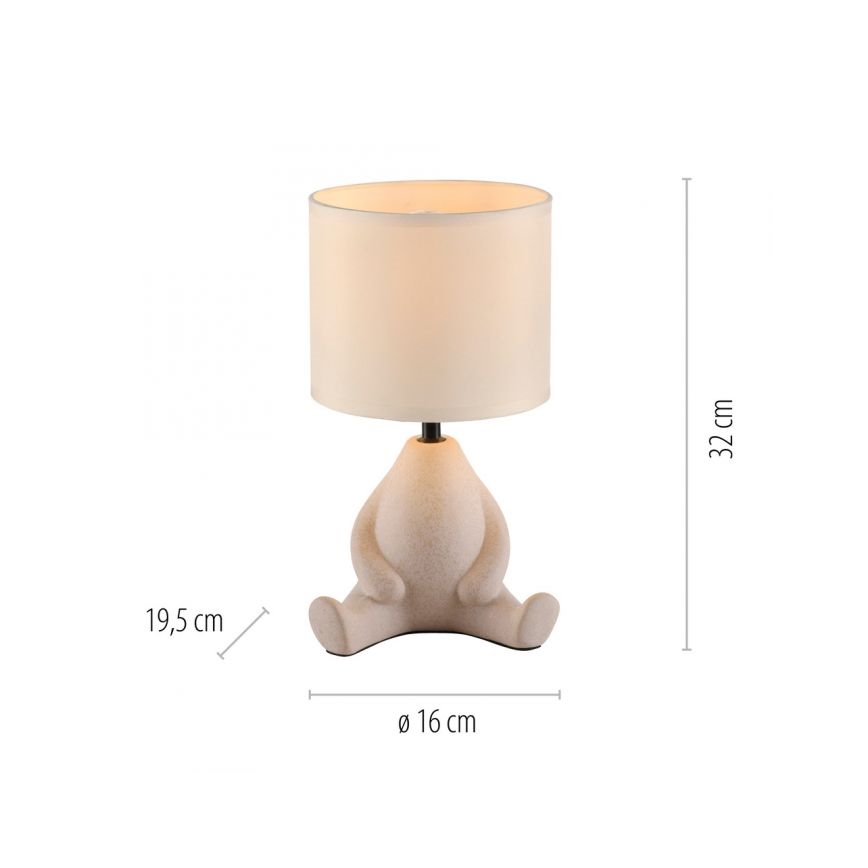 JUST LIGHT. 14190-39 - Lámpara de mesa TED 1xE27/25W/230V beige