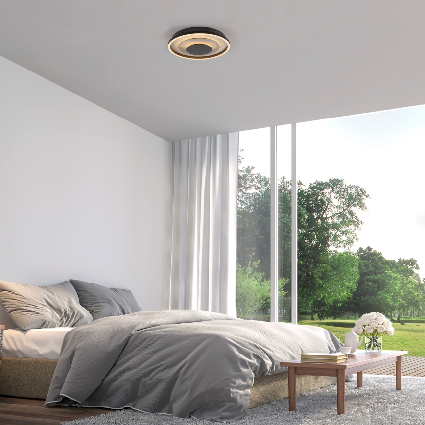 JUST LIGHT. 14409-21 - Lámpara de techo LED GLITTY LED/22W/230V Ø 40 cm negra