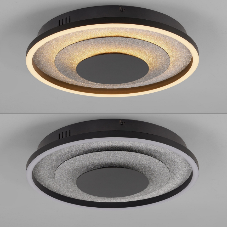 JUST LIGHT. 14409-21 - Lámpara de techo LED GLITTY LED/22W/230V Ø 40 cm negra
