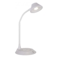 JUST LIGHT. 14414-16 - Lámpara de mesa LED regulable, flexible y táctil con carga inalámbrica PUCKI LED/4,5W/230V blanca