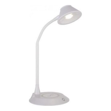 JUST LIGHT. 14414-16 - Lámpara de mesa LED regulable, flexible y táctil con carga inalámbrica PUCKI LED/4,5W/230V blanca
