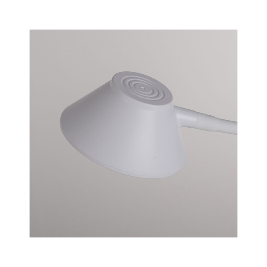 JUST LIGHT. 14414-16 - Lámpara de mesa LED regulable, flexible y táctil con carga inalámbrica PUCKI LED/4,5W/230V blanca
