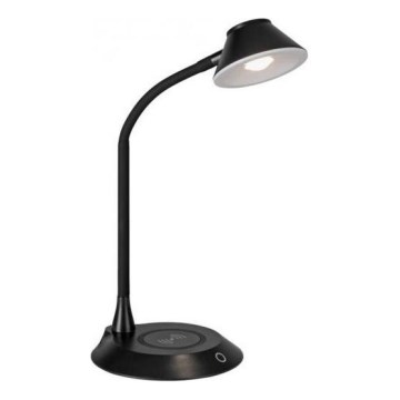 JUST LIGHT. 14414-18 - Lámpara de sobremesa LED regulable, flexible y táctil con carga inalámbrica PUCKI LED/4,5W/230V negra