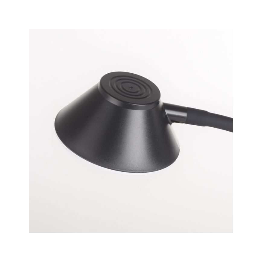 JUST LIGHT. 14414-18 - Lámpara de sobremesa LED regulable, flexible y táctil con carga inalámbrica PUCKI LED/4,5W/230V negra
