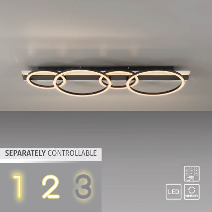 JUST LIGHT. 14426-21 - Lámpara de techo LED CICHIO LED/37W/230V + LED/9,5W 30x86 cm negra