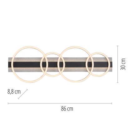 JUST LIGHT. 14426-21 - Lámpara de techo LED CICHIO LED/37W/230V + LED/9,5W 30x86 cm negra