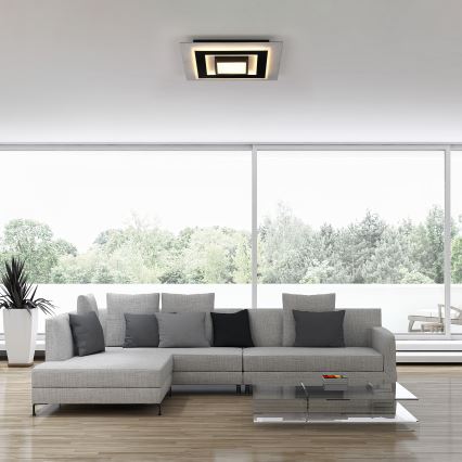 JUST LIGHT. 14439-21 - Plafón LED CICHIO LED/18,5W/230V + LED/9W 40x40 cm negro