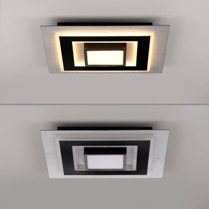 JUST LIGHT. 14439-21 - Plafón LED CICHIO LED/18,5W/230V + LED/9W 40x40 cm negro