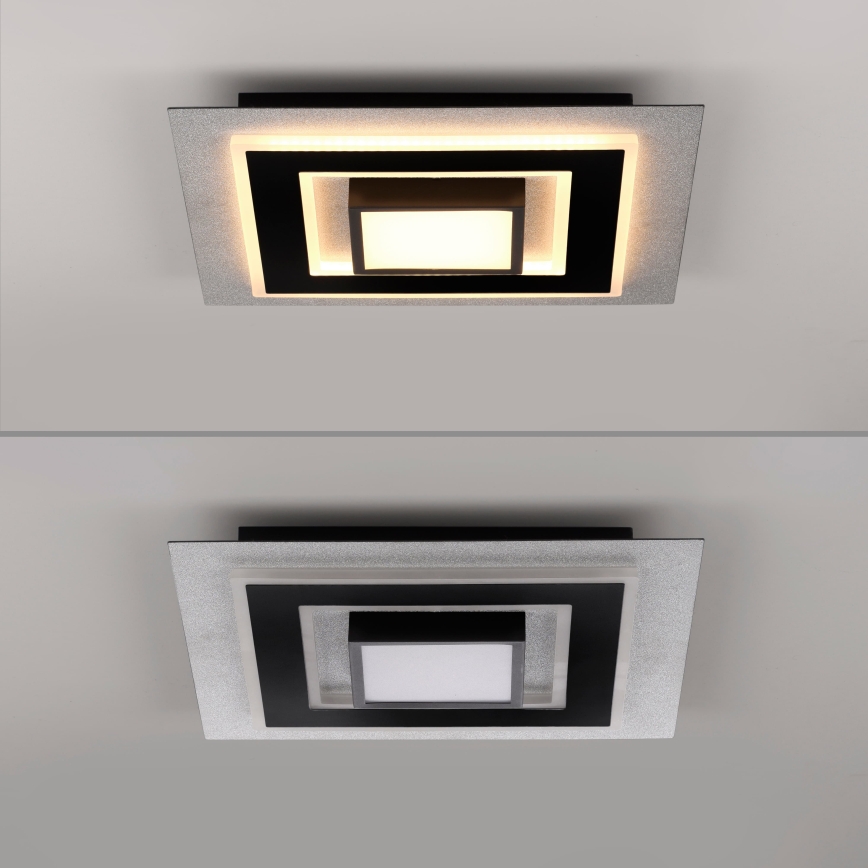 JUST LIGHT. 14439-21 - Plafón LED CICHIO LED/18,5W/230V + LED/9W 40x40 cm negro