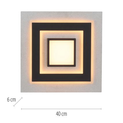 JUST LIGHT. 14439-21 - Plafón LED CICHIO LED/18,5W/230V + LED/9W 40x40 cm negro