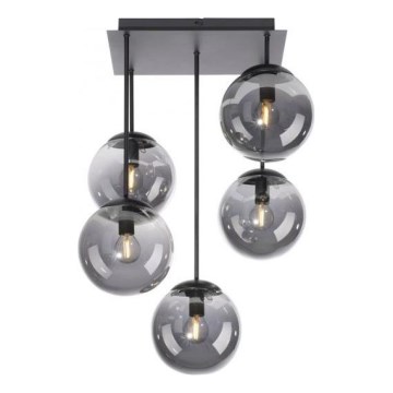 JUST LIGHT. 14602-18 - Lámpara colgante WIDOW 5xE14/25W/230V negro