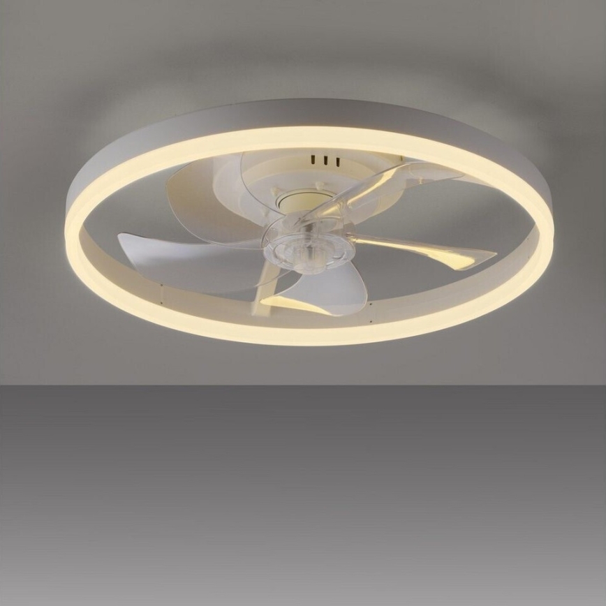 JUST LIGHT. 14624-16 - Ventilador de techo regulable con luz LED RITA LED/22W/230V 3000-6000K, diámetro 50 cm, blanco + mando a distancia