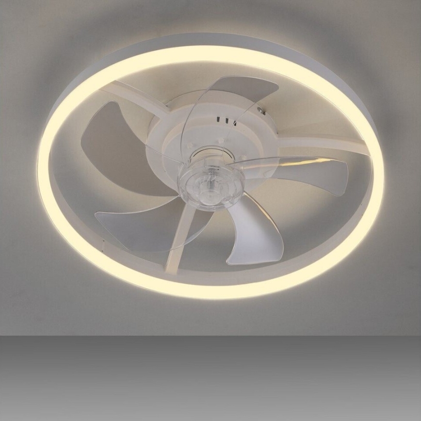 JUST LIGHT. 14624-16 - Ventilador de techo regulable con luz LED RITA LED/22W/230V 3000-6000K, diámetro 50 cm, blanco + mando a distancia