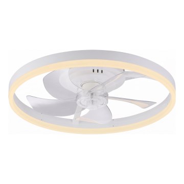 JUST LIGHT. 14624-16 - Ventilador de techo regulable con luz LED RITA LED/22W/230V 3000-6000K, diámetro 50 cm, blanco + mando a distancia