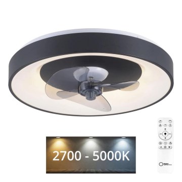 JUST LIGHT. 14644-18 - LED Plafón regulable con ventilador VENIKA LED/36W/230V diá. 48,6 cm 2700-5000K + control remoto