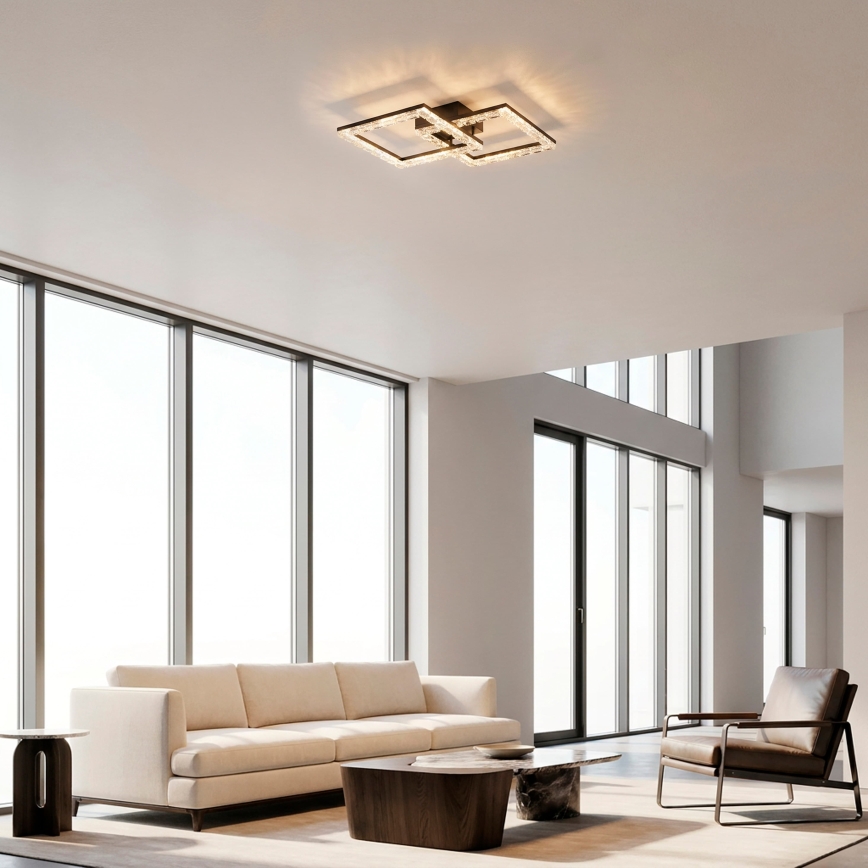 JUST LIGHT. 14732-18 - Luminaria de techo LED GLITRA LED/17,5W/230V 37,6x37,6 cm negra