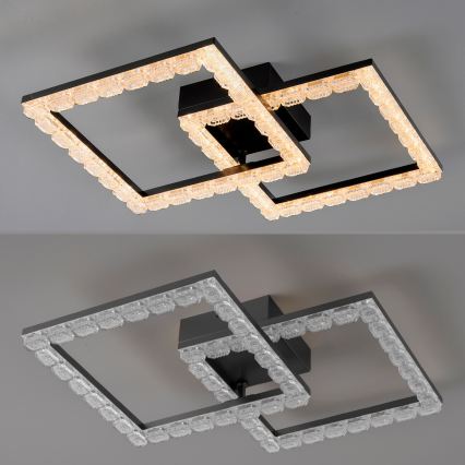 JUST LIGHT. 14732-18 - Luminaria de techo LED GLITRA LED/17,5W/230V 37,6x37,6 cm negra