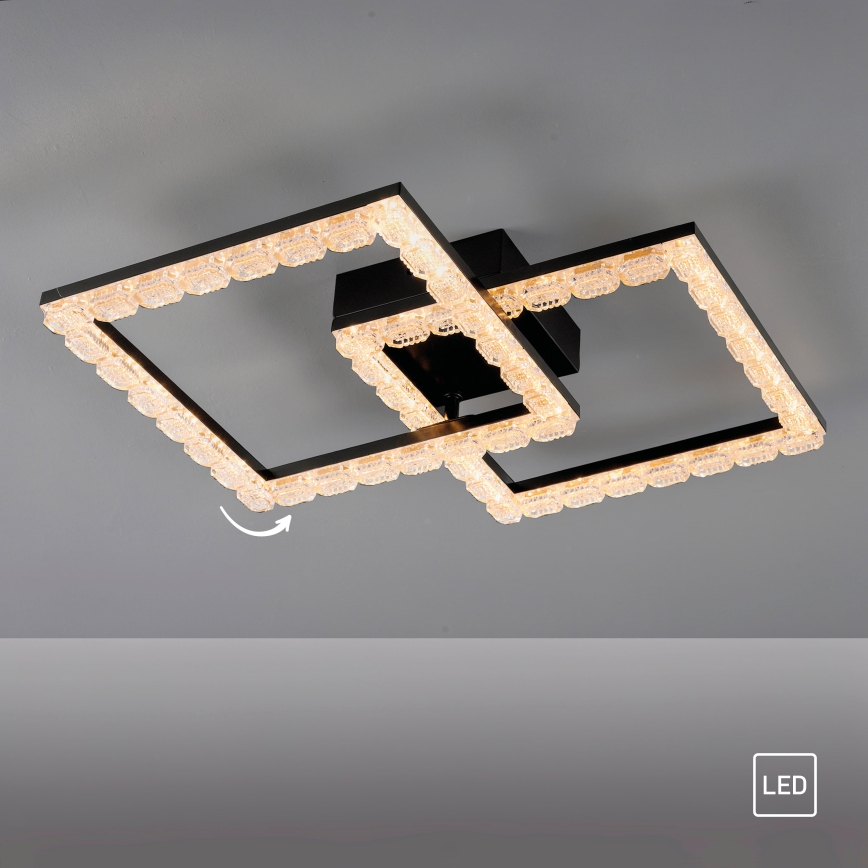 JUST LIGHT. 14732-18 - Luminaria de techo LED GLITRA LED/17,5W/230V 37,6x37,6 cm negra