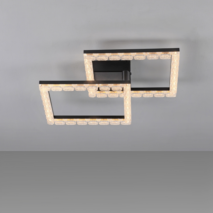 JUST LIGHT. 14732-18 - Luminaria de techo LED GLITRA LED/17,5W/230V 37,6x37,6 cm negra