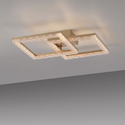 JUST LIGHT. 14732-60 - Plafón LED GLITRA LED/17,5W/230V 37,6x37,6 cm dorado