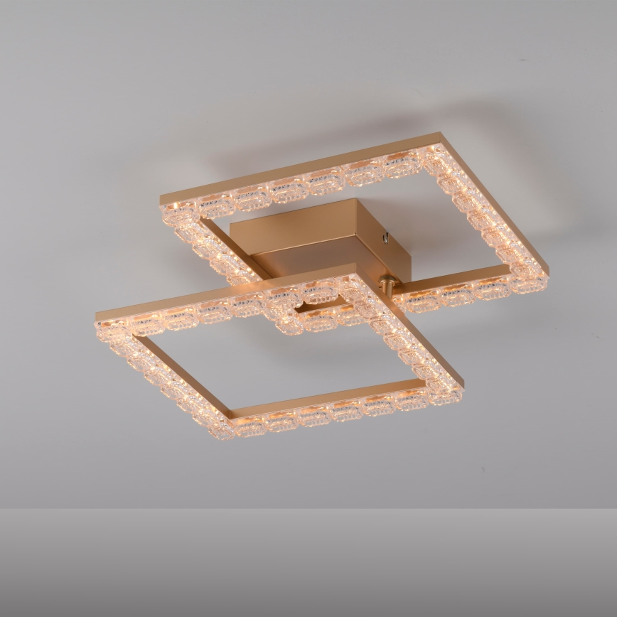 JUST LIGHT. 14732-60 - Plafón LED GLITRA LED/17,5W/230V 37,6x37,6 cm dorado