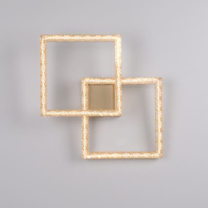JUST LIGHT. 14732-60 - Plafón LED GLITRA LED/17,5W/230V 37,6x37,6 cm dorado