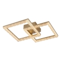 JUST LIGHT. 14732-60 - Plafón LED GLITRA LED/17,5W/230V 37,6x37,6 cm dorado