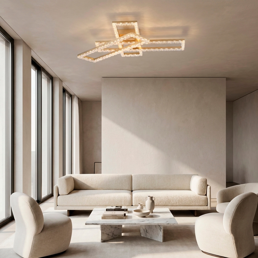 JUST LIGHT. 14733-60 - Luminaria de techo LED GLITRA LED/35W/230V 57,25x72,05 cm dorada
