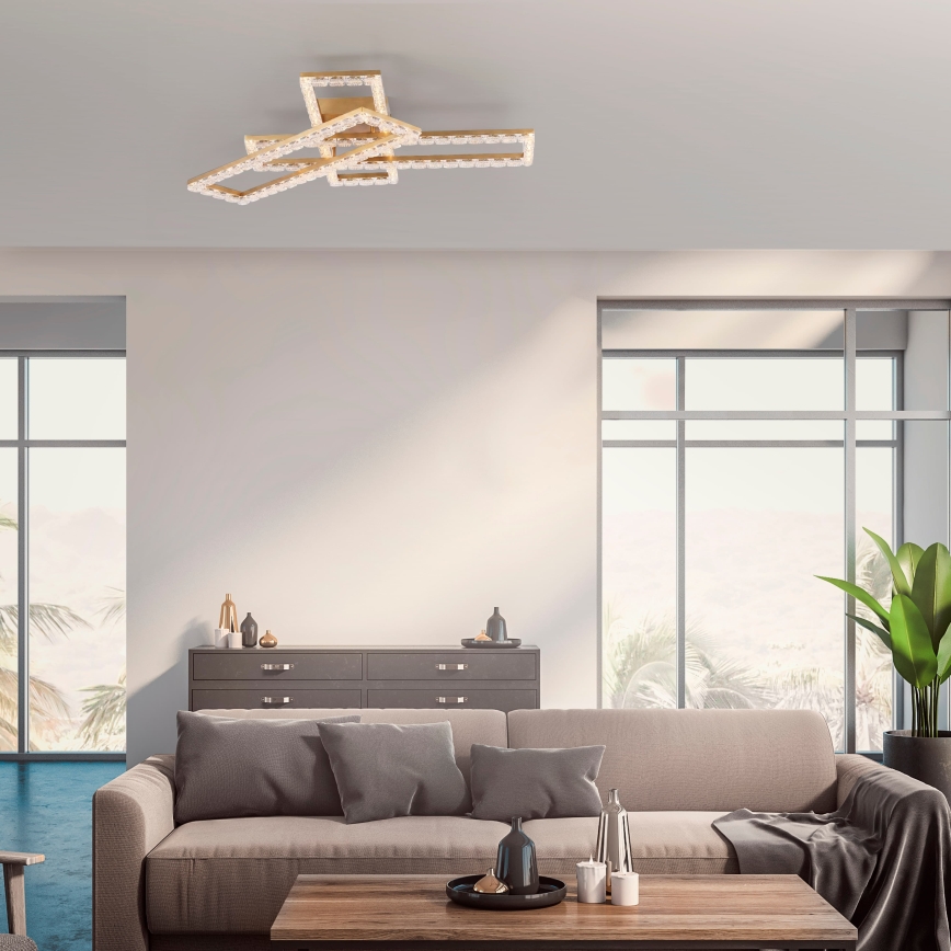 JUST LIGHT. 14733-60 - Luminaria de techo LED GLITRA LED/35W/230V 57,25x72,05 cm dorada