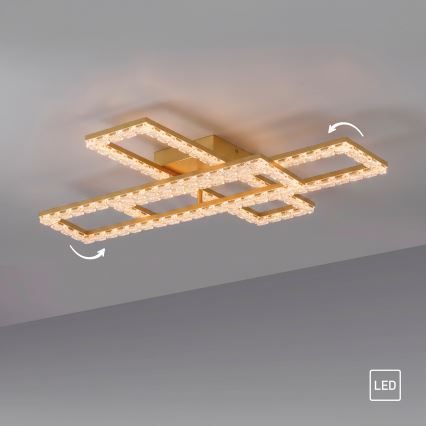 JUST LIGHT. 14733-60 - Luminaria de techo LED GLITRA LED/35W/230V 57,25x72,05 cm dorada