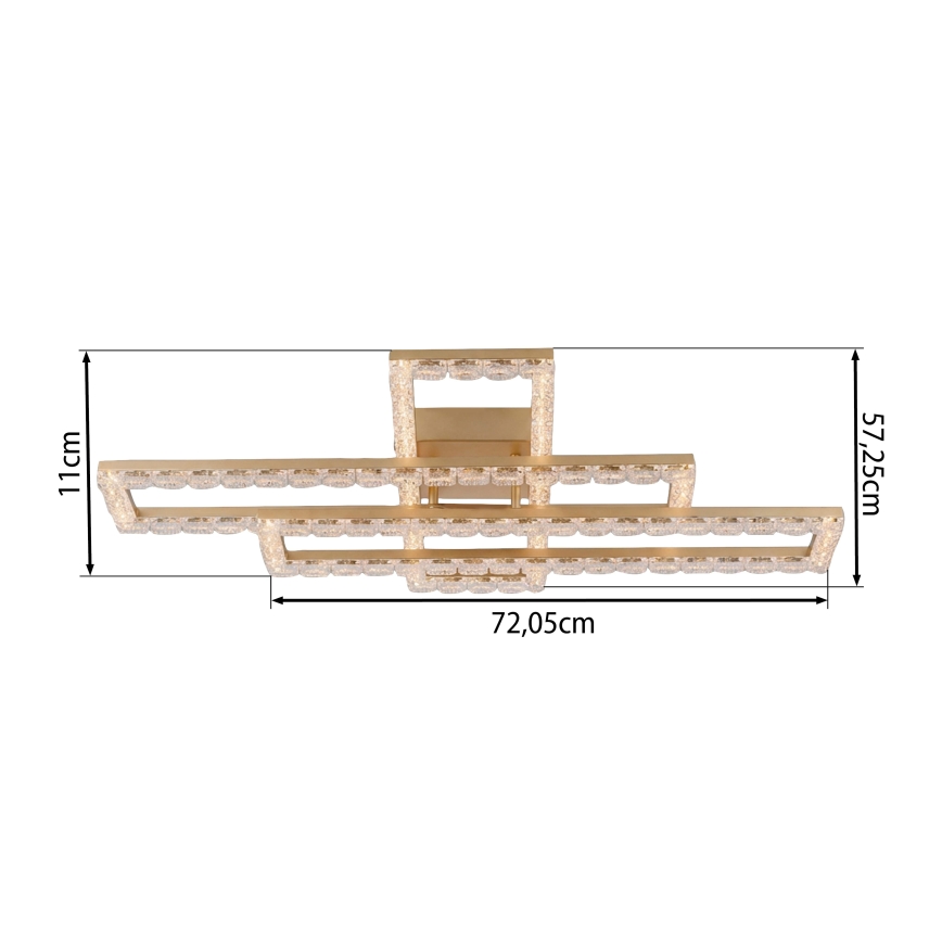 JUST LIGHT. 14733-60 - Luminaria de techo LED GLITRA LED/35W/230V 57,25x72,05 cm dorada