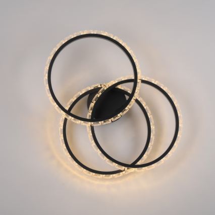 JUST LIGHT. 14734-18 - Lámpara de techo LED GLITRA LED/37W/230V Ø 50 cm negra