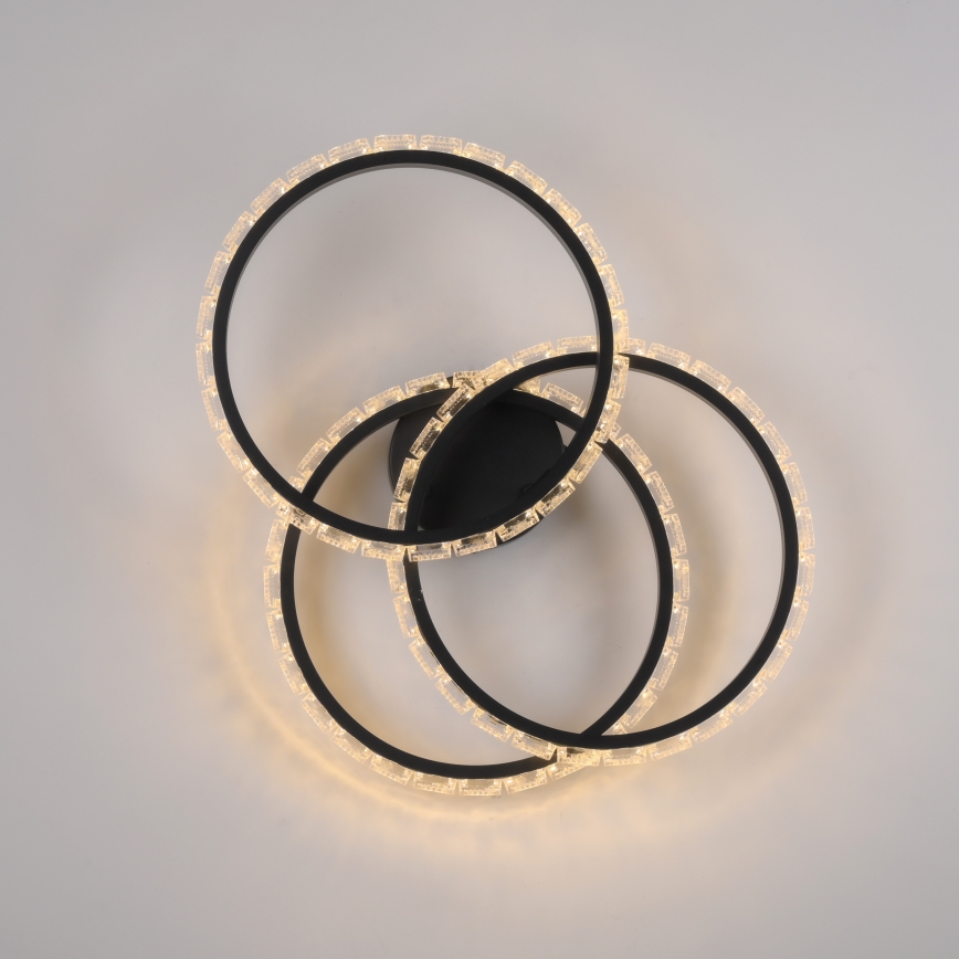 JUST LIGHT. 14734-18 - Lámpara de techo LED GLITRA LED/37W/230V Ø 50 cm negra